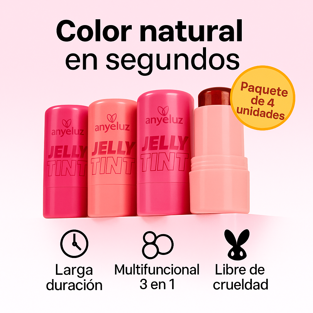 ¡Rubor Jelly Tint 3 en 1! Color natural que dura TODO el día sin esfuerzo