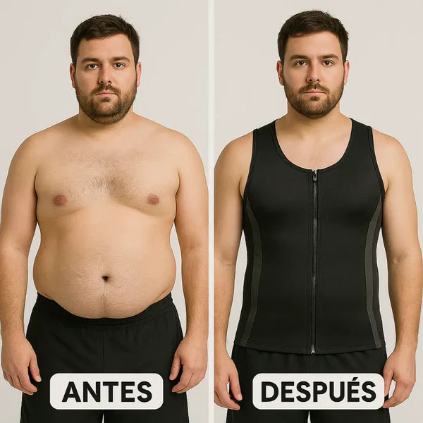 Chaleco Térmico Reductor para Hombres – Activa el sudor y moldea tu abdomen sin esfuerzo