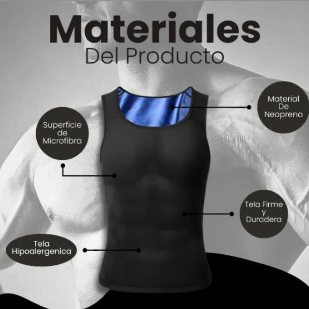 Chaleco Térmico Reductor para Hombres – Activa el sudor y moldea tu abdomen sin esfuerzo