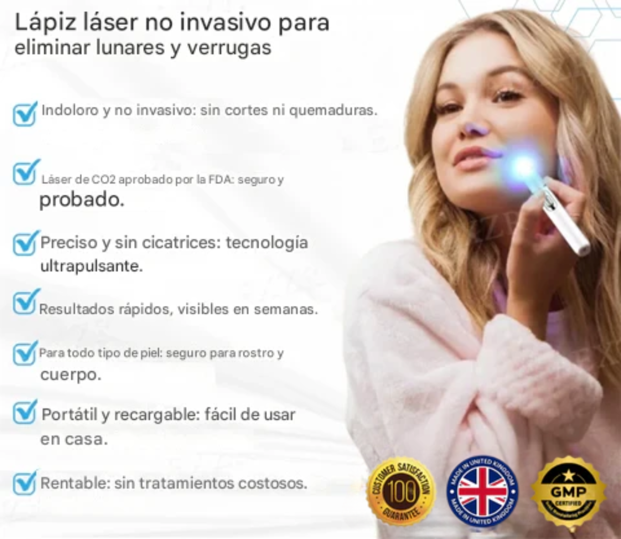 Lápiz Láser Bikenda®: Ayuda a mejorar la apariencia de verrugas y marcas en casa
