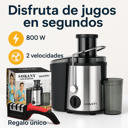 ¡Exprime tu día con energía! Extractor de Jugos de Acero Inoxidable.