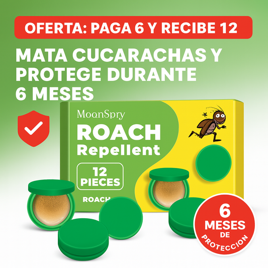 ⚡ Paga 6 y recibe 12 unidades – Acaba con cucarachas en minutos, sin riesgo para tu familia ni mascotas, y protege tu hogar por 6 meses completos