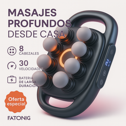 Pistola de Masaje Muscular 8 en 1 – Relájate, Recupérate y Rinde Más