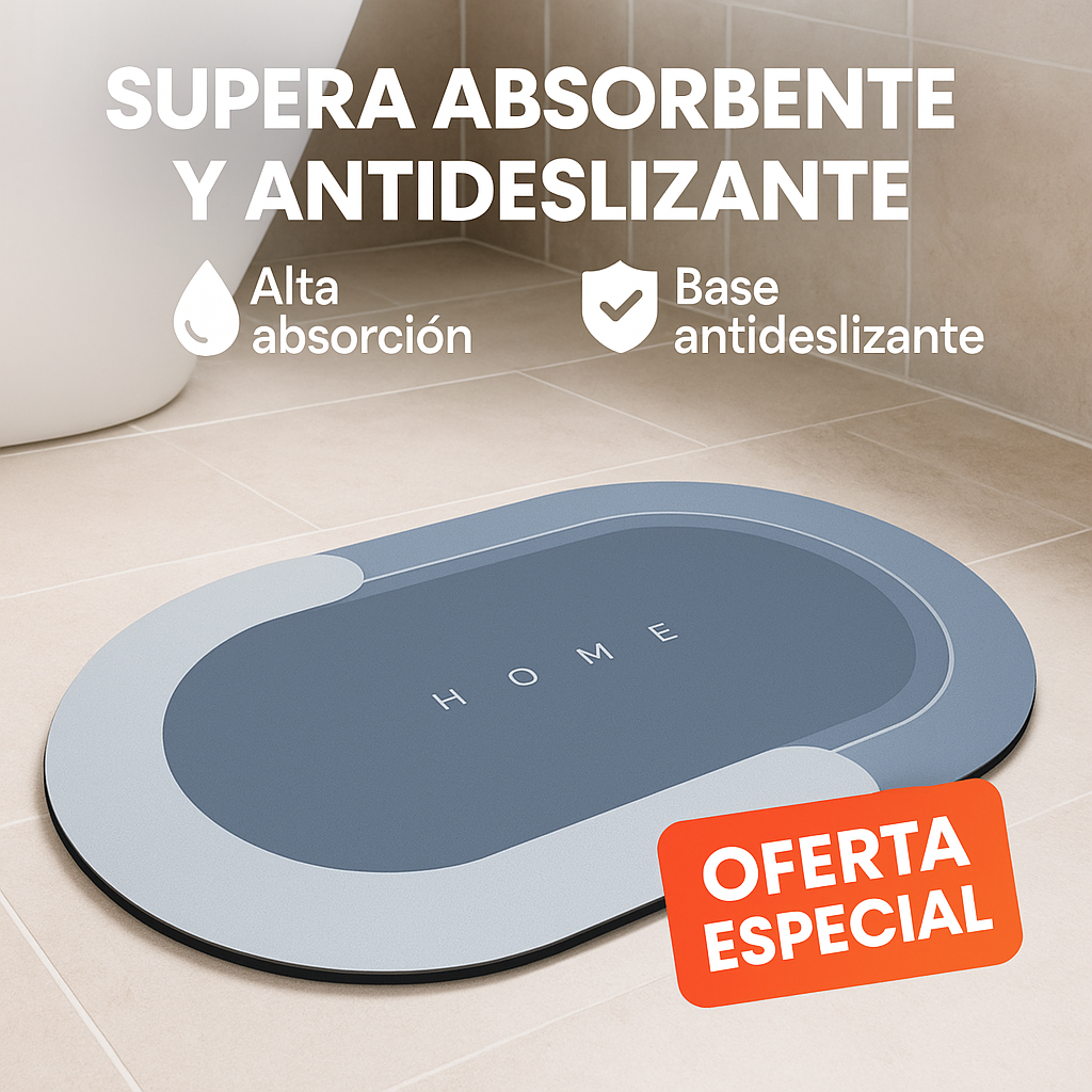 🧼 Alfombra de Baño Antideslizante 🧲 ¡Seca tus pies en segundos y evita resbalones peligrosos!