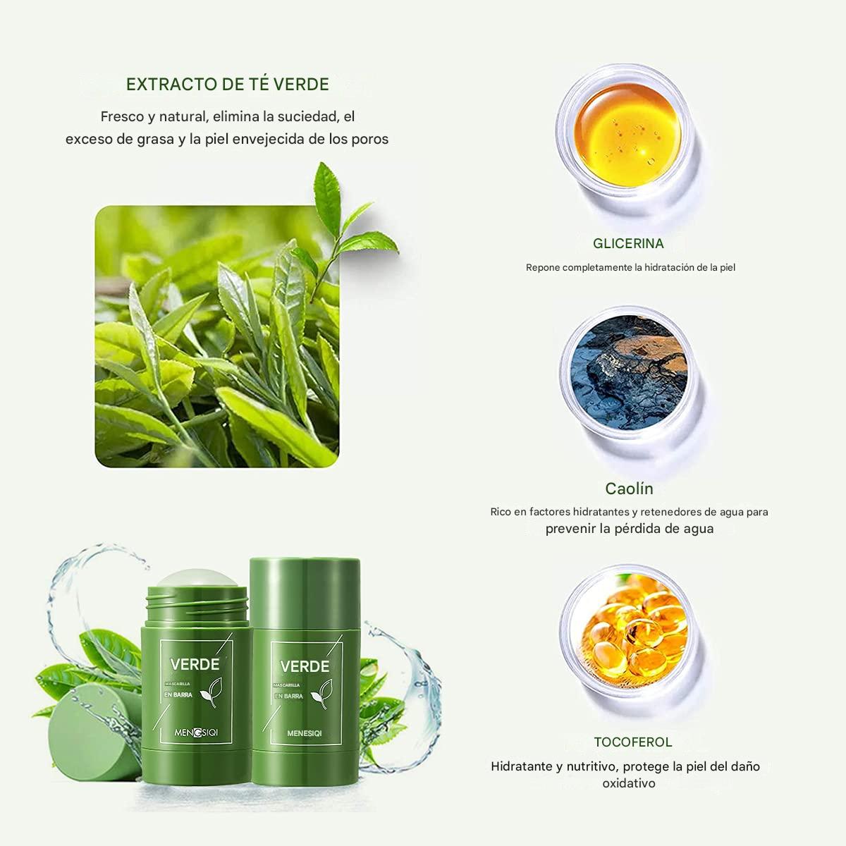Mascarilla Sólida de Té Verde: Piel Radiante y Sin Imperfecciones